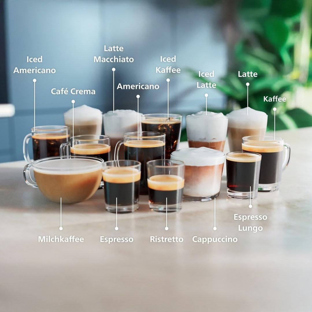 Kaffeevollautomat EP5544/50 5500 Series– LatteGo Milchsystem, 20 Kaffeespezialitäten (heiß oder eisgekühlt), SilentBrew, QuickStart, Grau