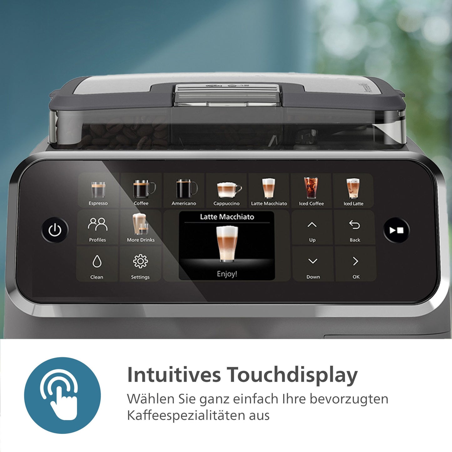 Kaffeevollautomat EP5544/50 5500 Series– LatteGo Milchsystem, 20 Kaffeespezialitäten (heiß oder eisgekühlt), SilentBrew, QuickStart, Grau