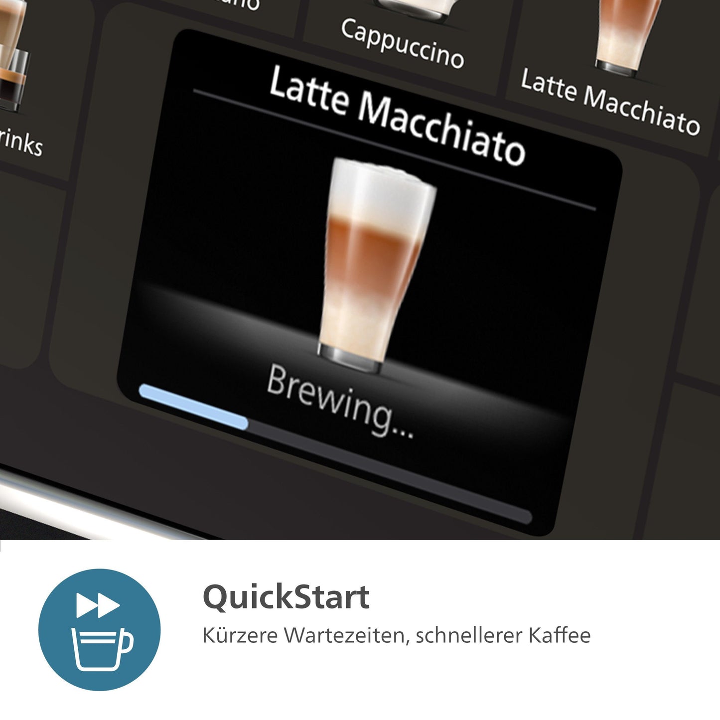 Kaffeevollautomat EP5544/50 5500 Series– LatteGo Milchsystem, 20 Kaffeespezialitäten (heiß oder eisgekühlt), SilentBrew, QuickStart, Grau